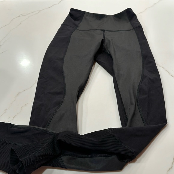 Lululemon wunder under leggings, full length, partial faux leather - Picture 1 of 3